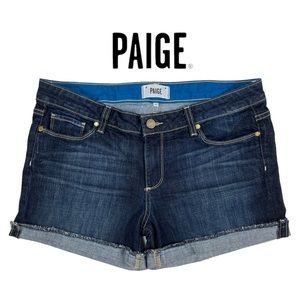 Paige | Jimmy Jimmy Short Dark Wash Denim Raw Hem | Women’s‎ Size 30